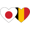 Japan Belgium Flag Heart