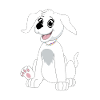 Seated dog - white