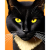 Cute Cat Gold Black