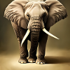 Elefant mit Rüssel Bein