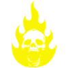 Skull and yellow flame