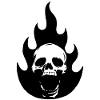 Skull and black flame