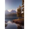 Landscape with lake and mountains