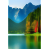 Landscape with lake and mountains