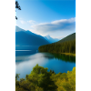 Landscape with lake and mountains