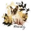 Floral Frame Bulldog