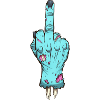 Main zombie vous donnant le doigt