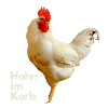 Rooster in basket