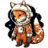 A cute astronaut fox