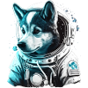 A cute astronaut husky