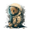 A cute astronaut lion