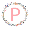 Personalisierbar Monogramm Blumenkranz P