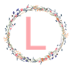 Customizable Monogram flower wreath L