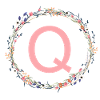 Customizable Monogram flower wreath Q