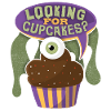 Cupcakes, muffin con motivo degli occhi inquietante dicendo
