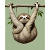 Sloth hangs out relaxed