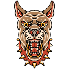 Old school tattoo vicious dog