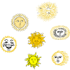 sun stickers,sun with a face