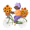 Ours fleur sur le vélo