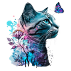Fleur de chat et papillon