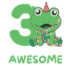Rana per 3 ° compleanno Bambini di tre anni