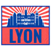 Lyon Skyline BlueRed Retro