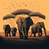 Peaceful Elephant Herd Gift