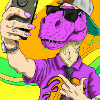 Cool dinosaur makes selfie gift