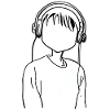 cartoon girl headphones anime