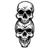 Double Skull -Metal - Halloween
