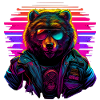 Retro Emblems - Animal - Pilot Bear