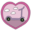 Roller im rosa Design