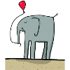 cute elephant with balloon