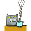 Katze mit Kaffee