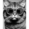 Chat cool à lunettes