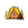 Feu de camp et chiens