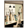 Llamas drink coffee