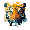 Geometric Tiger Prism Portrait