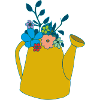 Watering can mustard colours