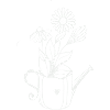 Watering can with flowers