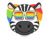 Regenbogen - Zebra mit Brille