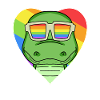 Arc-en-ciel - Crocodile avec lunettes