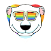 Arc-en-ciel - Ours polaire avec lunettes