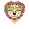 Rainbow - Lion with glasses