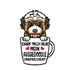 Café et chien Aussiedoodle