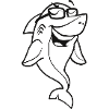 Laughing shark with reflective sunglasses