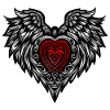 Angel wing heart