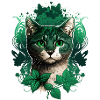 Cat with ivy frame