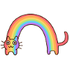 Regenbogenkatze. Buntes Design der Katze *