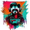 Synthpanda Panda futuristischen Synthwave-Stil